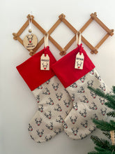 Load image into Gallery viewer, Luxury Christmas Stocking with Personalised Wooden Tag