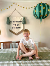 Load image into Gallery viewer, Limited Edition ‘Hip Hip Hooray It’s My Birthday’ Large Banner - Greens