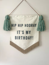 Load image into Gallery viewer, Limited Edition ‘Hip Hip Hooray It’s My Birthday’ Large Banner - Greens