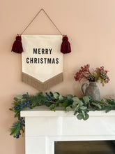 Load image into Gallery viewer, Burgundy & Gold ‘Merry Christmas' Banner