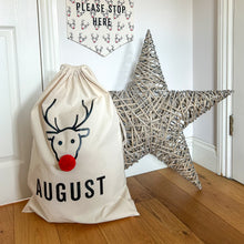 Load image into Gallery viewer, Original Personalised Reindeer Christmas Sack
