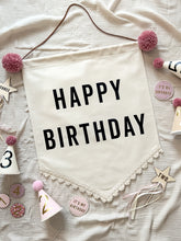 Load image into Gallery viewer, Large 'Happy Birthday' Canvas Banner