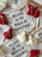 Load image into Gallery viewer, Festive Red ‘Believe in the Magic of Christmas' Banner