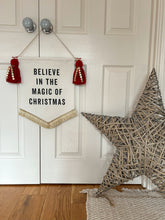 Load image into Gallery viewer, Festive Red ‘Believe in the Magic of Christmas' Banner