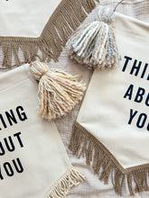 Load image into Gallery viewer, ‘Thinking About You’ Banner in Caramel Cream & Natural Trim