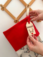 Load image into Gallery viewer, Luxury Christmas Stocking with Personalised Wooden Tag