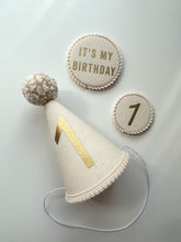 Load image into Gallery viewer, Canvas & Pom Trim Number Birthday Badge