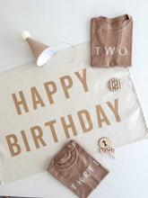 Load image into Gallery viewer, Caramel on Cream ‘Happy Birthday’ Wall Flag