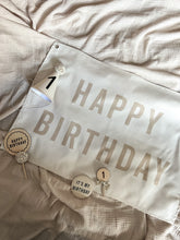 Load image into Gallery viewer, Natural on Cream ‘Happy Birthday’ Wall Flag