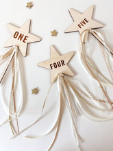 Load image into Gallery viewer, Wooden Number Star Wand