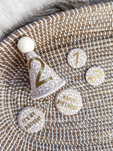 Load image into Gallery viewer, Large Patterned ‘It's My Birthday’ Pom Pom Trim Badge