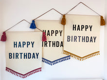 Load image into Gallery viewer, Large ‘Happy Birthday’ Tassel Trim Banners *Order slots available 8pm 1st September*