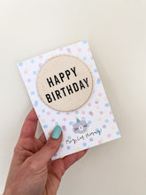Load image into Gallery viewer, Large Patterned ‘Happy Birthday’ Pom Pom Trim Badge