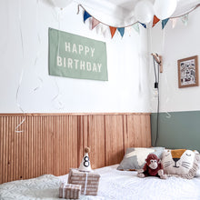 Load image into Gallery viewer, Sage Green ‘Happy Birthday’ Wall Flag