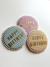 Load image into Gallery viewer, Large Patterned ‘Happy Birthday’ Pom Pom Trim Badge