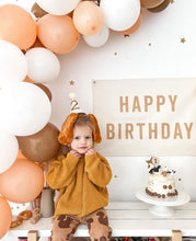 Load image into Gallery viewer, Caramel on Cream ‘Happy Birthday’ Wall Flag