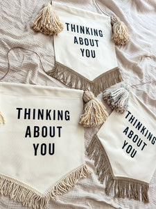 ‘Thinking About You’ Banner in Caramel Cream & Natural Trim