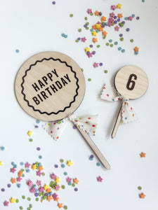 Squiggle 'Happy Birthday' Cake Topper