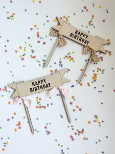 Banner Style 'Happy Birthday' Cake Topper