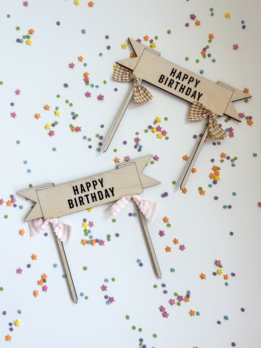 Banner Style 'Happy Birthday' Cake Topper