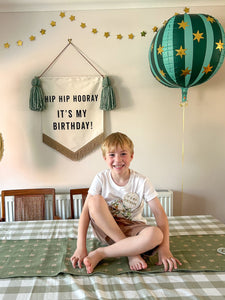 Limited Edition ‘Hip Hip Hooray It’s My Birthday’ Large Banner - Greens