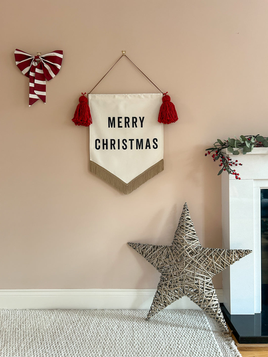 Large Red Sparkle ‘Merry Christmas’ Banner