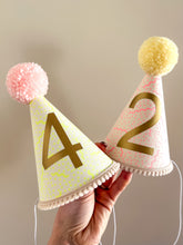 Load image into Gallery viewer, Neon Confetti Pom Pom Party Hat

