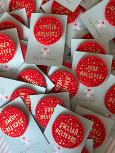 Personalised Christmas 'Believe' Badge