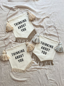 ‘Thinking About You’ Banner in Caramel Cream & Natural Trim