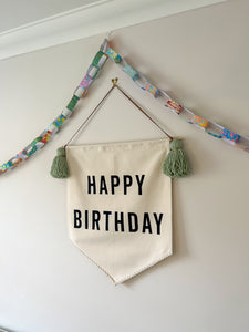Custom Large 'Happy Birthday' Canvas Banner