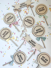 Load image into Gallery viewer, Scallop &#39;Happy Birthday&#39; Topper
