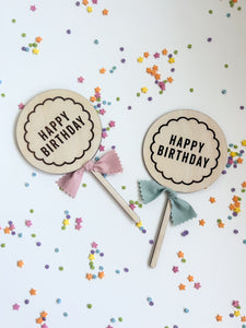 Scallop 'Happy Birthday' Topper