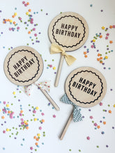 Load image into Gallery viewer, Squiggle &#39;Happy Birthday&#39; Cake Topper
