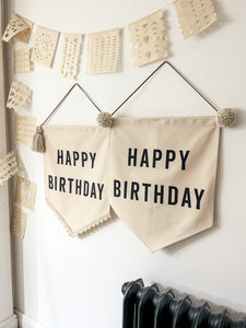 Custom Large 'Happy Birthday' Canvas Banner