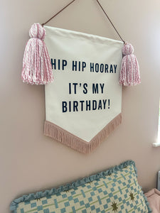 Limited Edition ‘Hip Hip Hooray It’s My Birthday’ Large Banner - Pink Mix