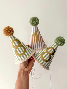 Striped Pom Pom Party Hat