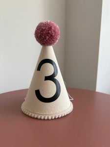 3 - Canvas Rose Pom Pom Party Hat