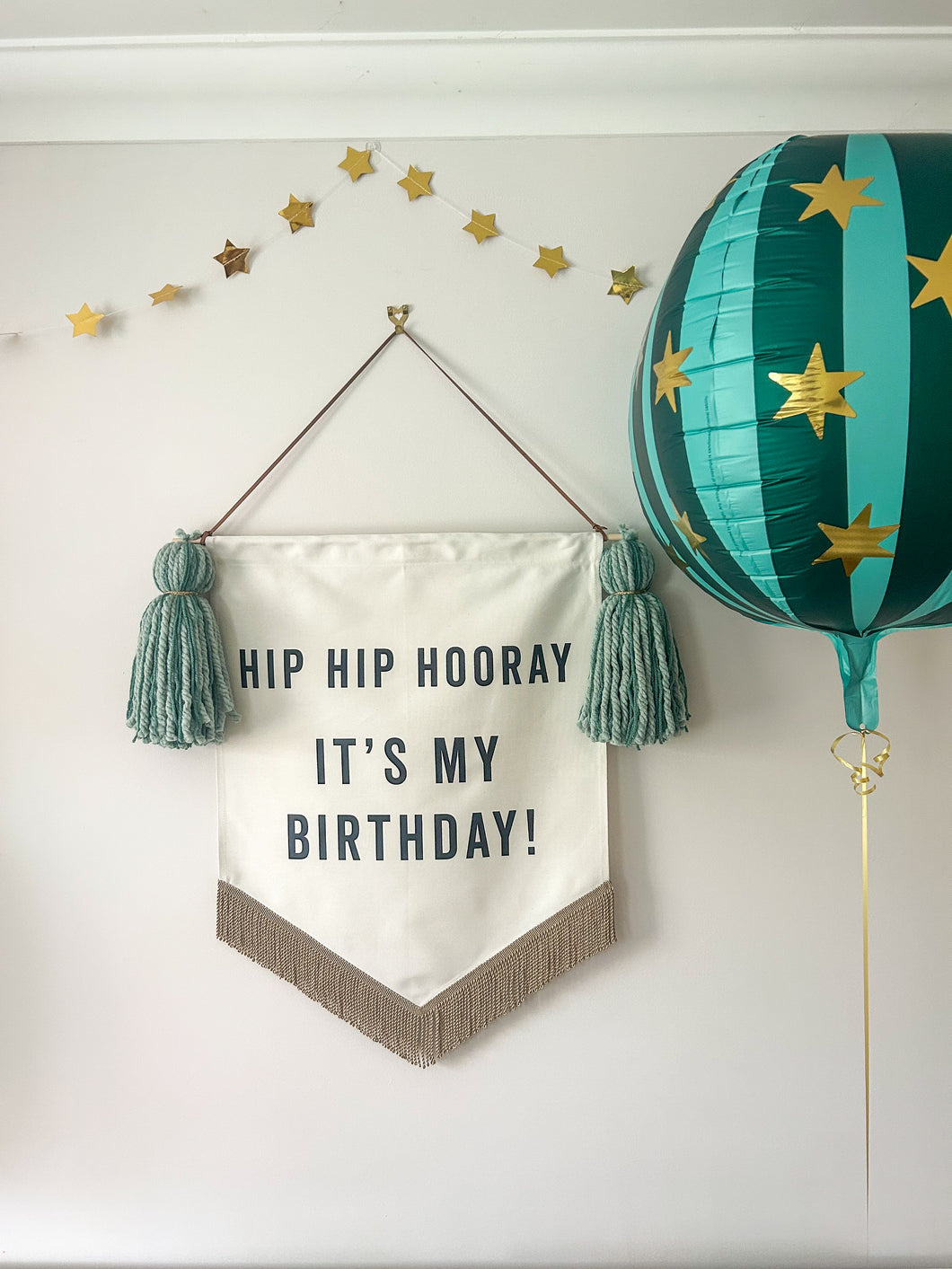 Limited Edition ‘Hip Hip Hooray It’s My Birthday’ Large Banner - Greens