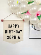 Load image into Gallery viewer, Custom Large PERSONALISED ‘Happy Birthday’ Canvas Banner *Order Slots Available 8PM, 1ST JULY*
