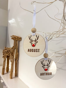 Personalised Reindeer Tree Decoration / Gift Tag