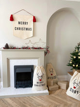 Load image into Gallery viewer, Personalised Reindeer Christmas Sack
