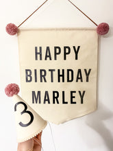 Load image into Gallery viewer, Custom Large PERSONALISED ‘Happy Birthday’ Canvas Banner *Order Slots Available 8PM, 1ST JULY*
