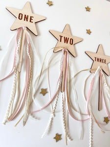 Wooden Number Star Wand