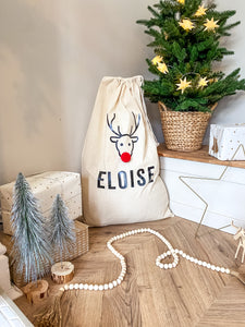 Personalised Reindeer Christmas Sack