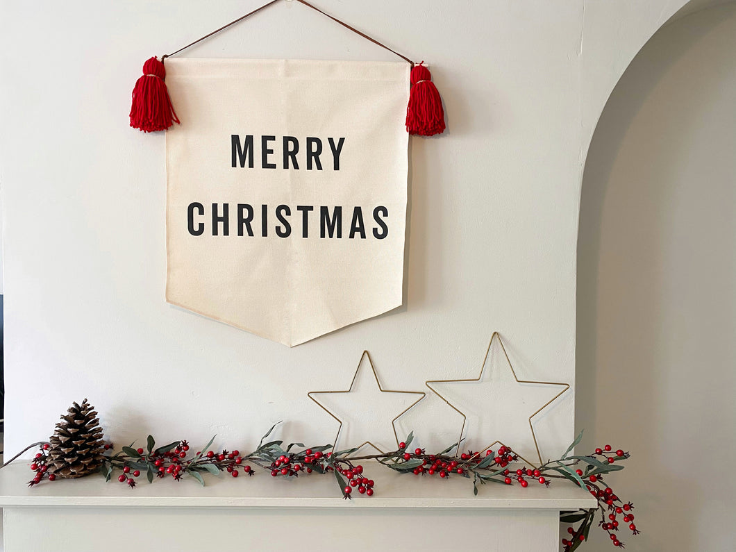 Large Festive Red ‘Merry Christmas’ Banner