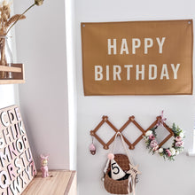 Load image into Gallery viewer, Caramel ‘Happy Birthday’ Wall Flag
