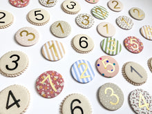 Load image into Gallery viewer, Patterned Number Birthday Badges

